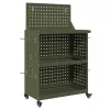  Eszköz Kocsi polcokkal kerékkel tárolóval Oliva zöld 65 x 35 x 111 cm Fém