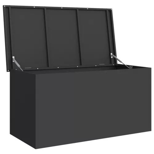  Kültéri Tároló Doboz tárolóval Fekete 100 x 50.5 x 50 cm