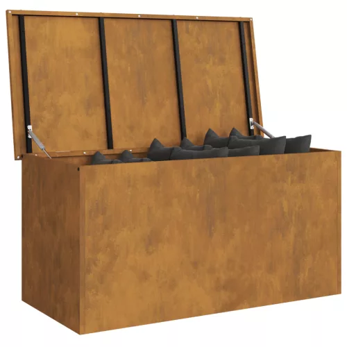  Kültéri Tároló Doboz Barna 100 x 50.5 x 50 cm időjárásálló acél