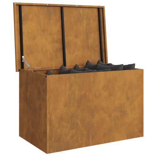  Kültéri Tároló Doboz Barna 80 x 50.5 x 50 cm időjárásálló acél
