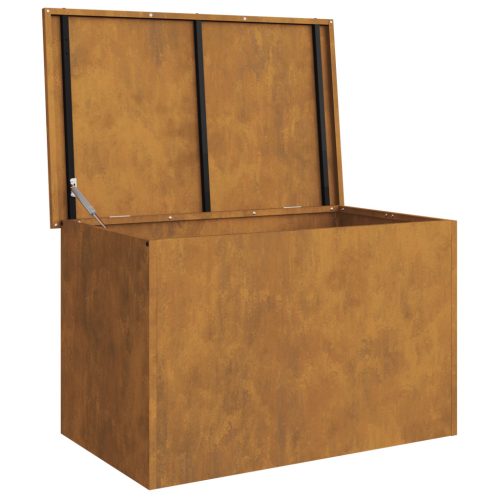  Kültéri Tároló Doboz Barna 80 x 50.5 x 50 cm időjárásálló acél