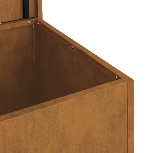  Kültéri Tároló Doboz Barna 80 x 50.5 x 50 cm időjárásálló acél
