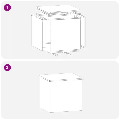  Kültéri Tároló Doboz tárolóval Antracit 55 x 50.5 x 50 cm