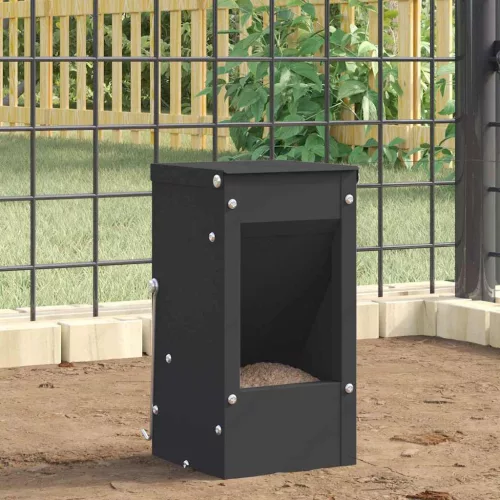  Nyúl Etető Fekete 12,5 x 12,5 x 25 cm Hidegen Hengerelt Acél