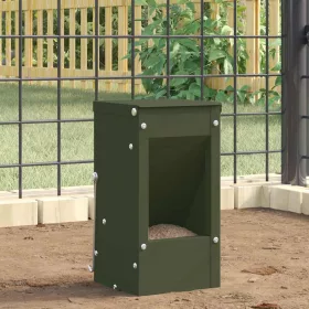    Nyúl Etető Olajzöld 12,5 x 12,5 x 25 cm Hidegen Hengerelt Acél