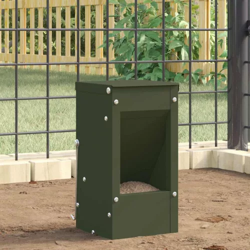  Nyúl Etető Olajzöld 12,5 x 12,5 x 25 cm Hidegen Hengerelt Acél