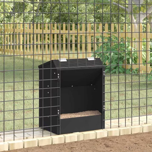  Nyúl Etető Fekete 64.5 x 25.5 x 45.5 cm Hidegen Hengerelt Acél