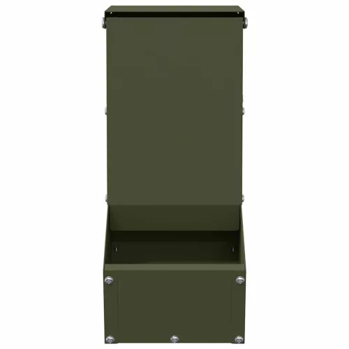  Nyúl Etető Olajzöld 12,5 x 26 x 28,5 cm Hidegen Hengerelt Acél