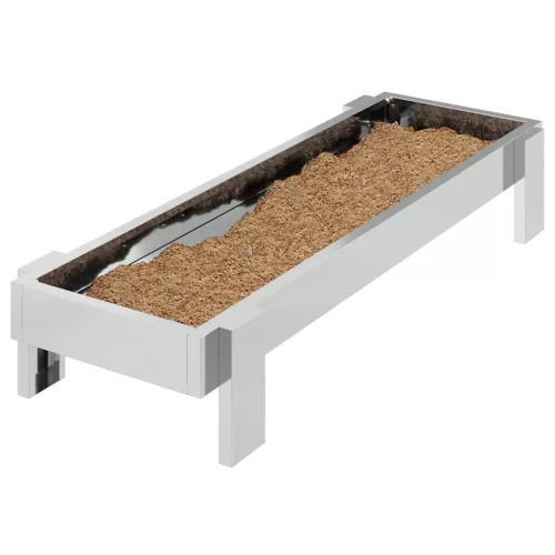  Csirke Etető Tál Ezüst 80 x 28 x 13.5 cm Horganyzott acél