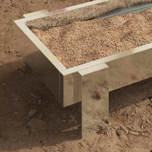  Csirke Etető Tál Ezüst 80 x 28 x 13.5 cm Horganyzott acél