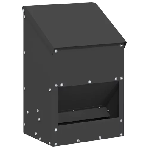  Csirke etető Fekete 21 x 16 x 33 cm Hidegen Hengerelt Acél
