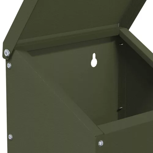  Csirke etető Olajzöld 21 x 16 x 33 cm Hidegen Hengerelt Acél