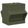  Csirke etető Olajzöld 40,5 x 45 x 41 cm Hidegen Hengerelt Acél