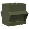  Csirke etető Olajzöld 40,5 x 45 x 41 cm Hidegen Hengerelt Acél