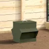  Csirke etető Olajzöld 40,5 x 45 x 41 cm Hidegen Hengerelt Acél