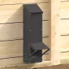  Csirke etető Fekete 13 x 12 x 51 cm Hidegen Hengerelt Acél