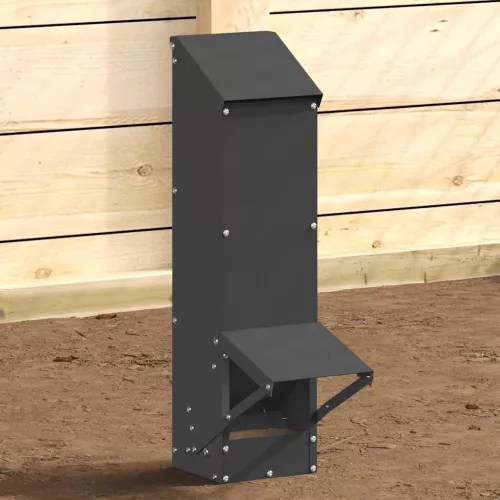  Csirke etető Fekete 13 x 12 x 51 cm Hidegen Hengerelt Acél