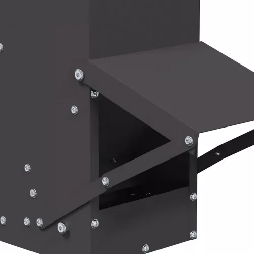  Csirke etető Fekete 13 x 12 x 51 cm Hidegen Hengerelt Acél