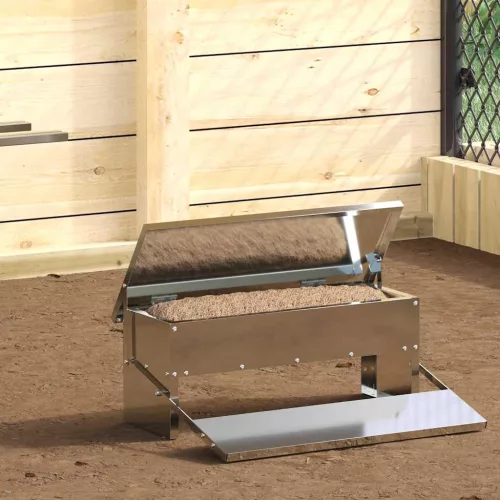  Csirke Treadle Etető Ezüst 48,5 x 39,5 x 19 cm Horganyzott acél
