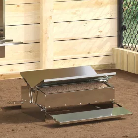    Csirke Treadle Etető Ezüst 75 x 53 x 20,5 cm Horganyzott acél