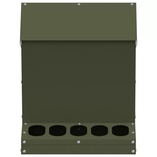  Csirke etető Olajzöld 30 x 30 x 39 cm Hidegen Hengerelt Acél