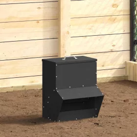    Csirke etető Fekete 20 x 25 x 35 cm Hidegen Hengerelt Acél
