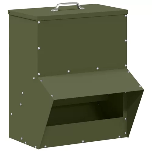  Csirke etető Olajzöld 20 x 25 x 35 cm Hidegen Hengerelt Acél