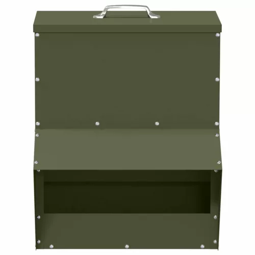  Csirke etető Olajzöld 20 x 25 x 35 cm Hidegen Hengerelt Acél