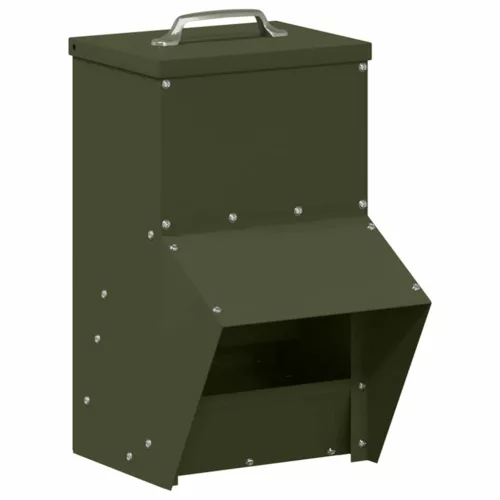  Csirke etető Olajzöld 20 x 25 x 35 cm Hidegen Hengerelt Acél