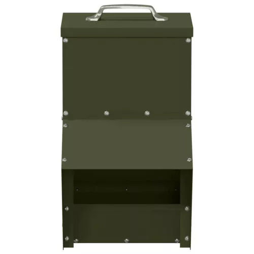  Csirke etető Olajzöld 20 x 25 x 35 cm Hidegen Hengerelt Acél
