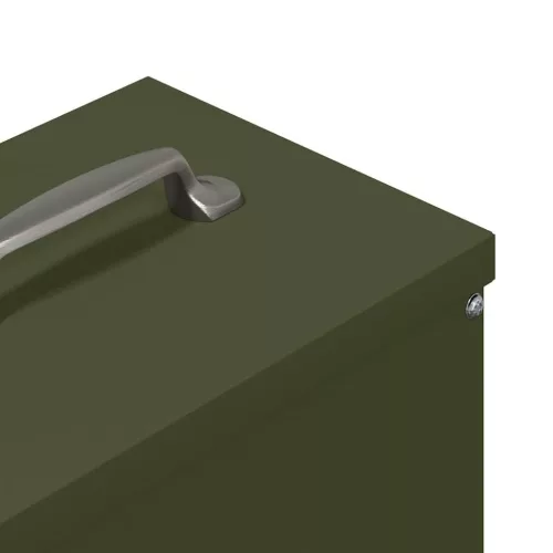  Csirke etető Olajzöld 20 x 25 x 35 cm Hidegen Hengerelt Acél