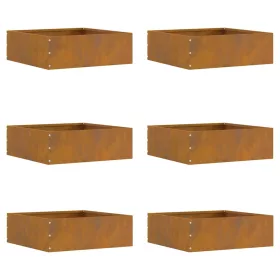    Fűszegélyezés 6 pcs Rozsdás 40 x 40 x 13 cm Időjárásálló acél