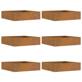    Fűszegélyezés 6 pcs Rozsdás 50 x 50 x 13 cm Időjárásálló acél