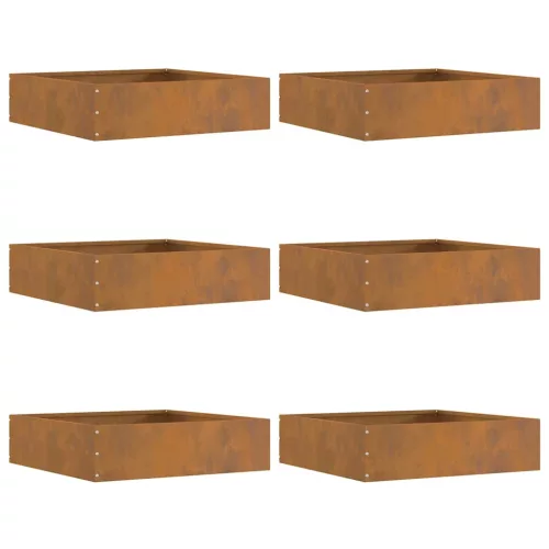 Fűszegélyezés 6 pcs Rozsdás 50 x 50 x 13 cm Időjárásálló acél
