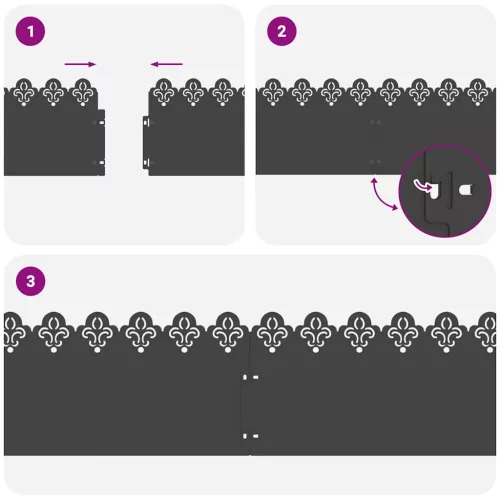  Gyepszegélyek 20 pcs Fekete 103 x 0,05 x 22 cm Acél