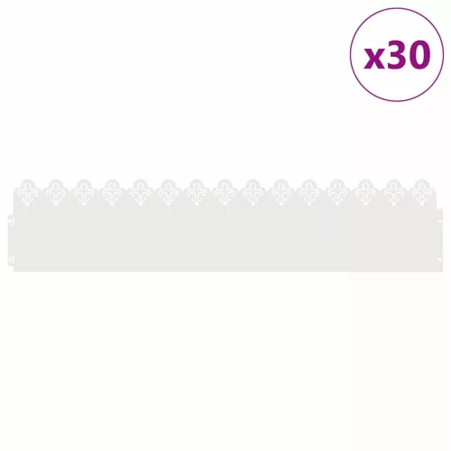  Gyepszegélyek 30 pcs Fehér 103 x 0,05 x 22 cm Acél