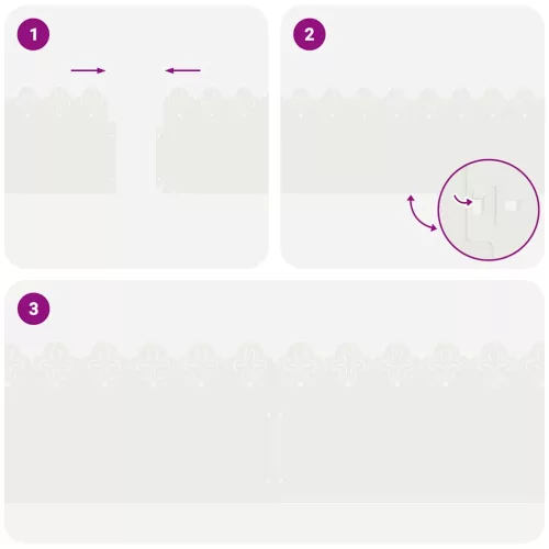  Gyepszegélyek 30 pcs Fehér 103 x 0,05 x 22 cm Acél