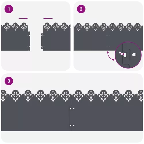  Gyepszegélyek 20 pcs Antracit 103 x 0,05 x 22 cm Acél