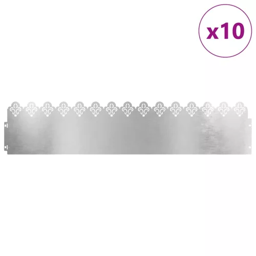  Gyepszegélyek 10 pcs Ezüst 103 x 0,05 x 22 cm Rozsdamentes acél