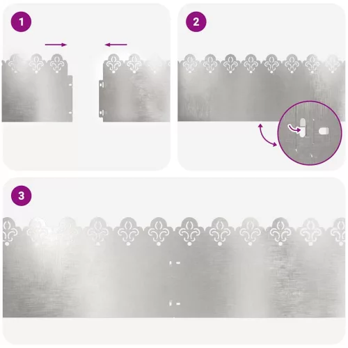  Gyepszegélyek 10 pcs Ezüst 103 x 0,05 x 22 cm Rozsdamentes acél