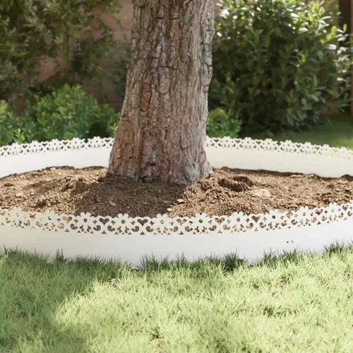  Gyepszegélyek 10 pcs Fehér 103 x 0,05 x 22 cm Acél