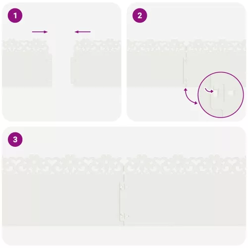  Gyepszegélyek 10 pcs Fehér 103 x 0,05 x 22 cm Acél