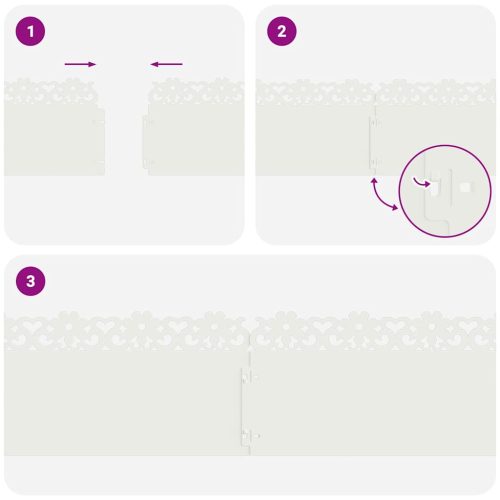  Gyepszegélyek 20 pcs Fehér 103 x 0,05 x 22 cm Acél