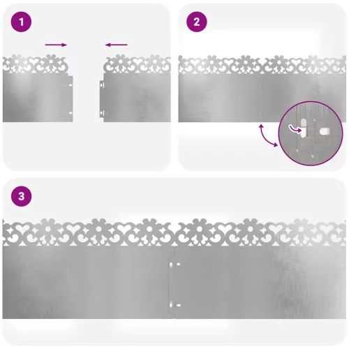  Gyepszegélyek 10 pcs Ezüst 103 x 0,05 x 22 cm Rozsdamentes acél