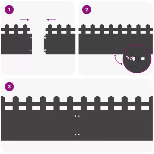  Gyepszegélyek 10 pcs Fekete 103 x 0,05 x 22 cm Acél