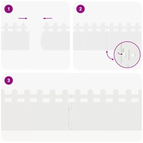  Gyepszegélyek 10 pcs Fehér 103 x 0,05 x 22 cm Acél