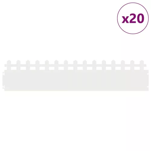  Gyepszegélyek 20 pcs Fehér 103 x 0,05 x 22 cm Acél