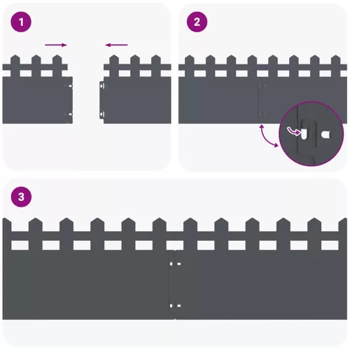  Gyepszegélyek 30 pcs Antracit 103 x 0,05 x 22 cm Acél