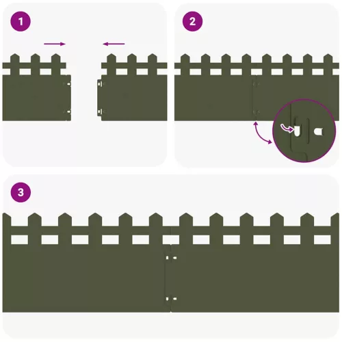  Gyepszegélyek 30 pcs Olajzöld 103 x 0,05 x 22 cm Acél