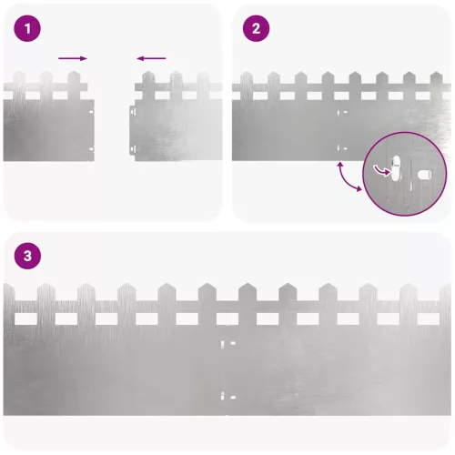  Gyepszegélyek 10 pcs Ezüst 103 x 0,05 x 22 cm Rozsdamentes acél